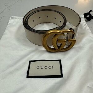Authentic Gucci Marmont Belt, light leather grey, size 90/36.